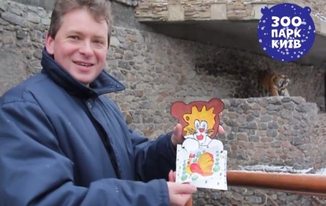В Киевском зоопарке тигру прислали новогоднюю открытку