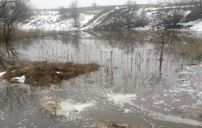 В Киевской области озеро вышло из берегов из-за ближайшей к нему свалки (фото)
