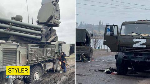 В Баштанке местные жители взяли в плен военных РФ и сожгли комплекс "Панцирь-С"