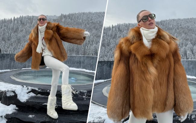 Бывшая Тищенко в объемной шубе: комфортный и стильный зимний "лук"