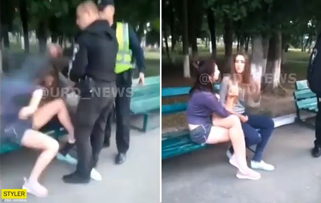 Ти - зірка YouTube! Під Києвом п'яні дівчата влаштували бійку з поліцією і медиками (відео)