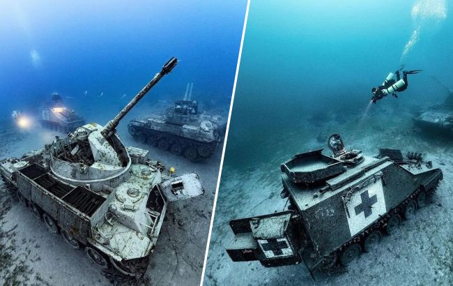 Танки и боевые машины на морском дне. Вот как выглядит подводный военный музей (фото)