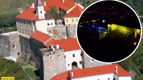 У Мукачеві замок "Паланок" підсвітили кольорами прапора України: вражаючі фото