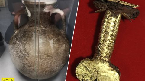 Скифские золотые украшения и меч-акинак: на Запорожье показали артефакты из кургана "Мамай-Гора"