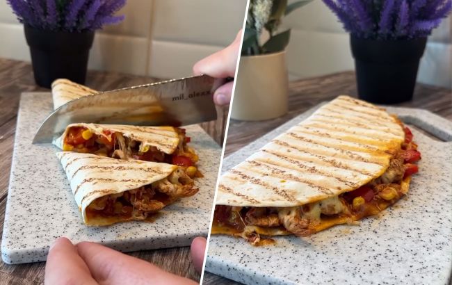 Домашняя кесадилья с курятиной: рецепт мексиканского блюда за 20 минут