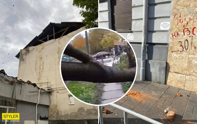 Львів накрило потужним ураганом: стихія зірвала дахи, знесла дерева і обвалила фасади будівель