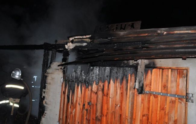 На Хортице из-за удара молнии загорелись постройки "Запорожской сечи"