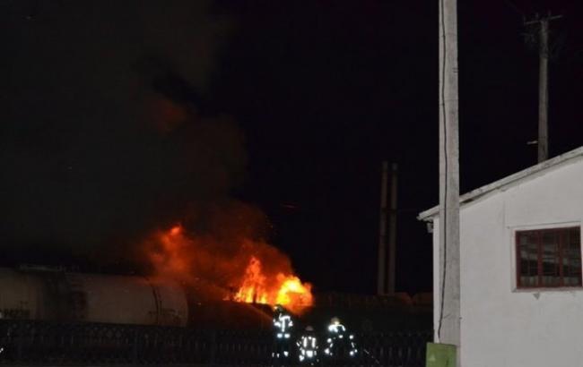 В Ровно загорелся грузовой поезд