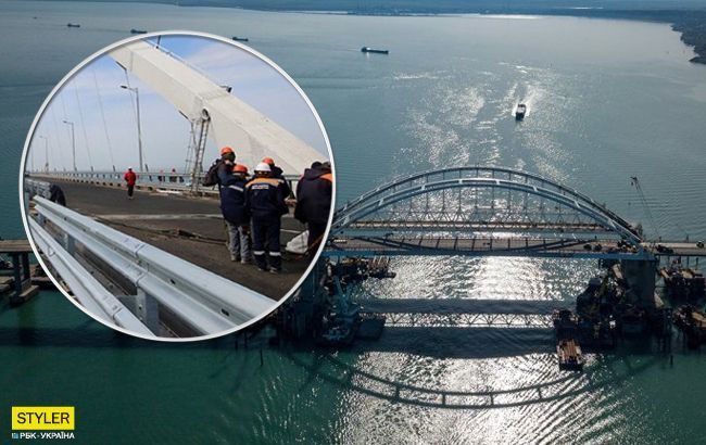 На Кримському мосту помітили нові проблеми: окупанти зайнялися "профілактикою" (фото)