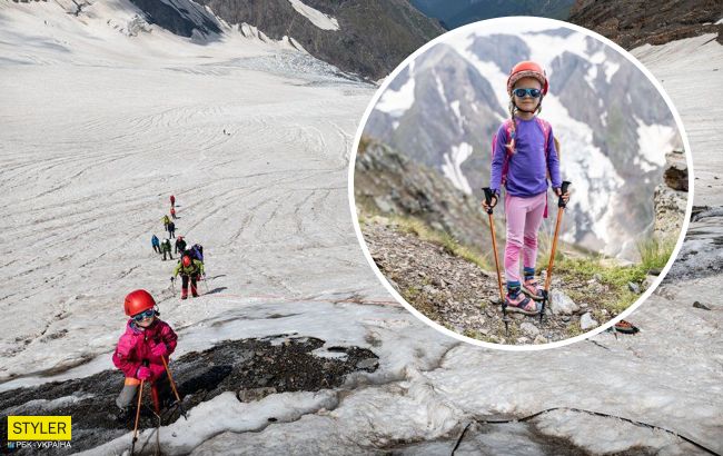 Пятилетняя украинка покорила одну из вершин Кавказа: поднялась на высоту 4000 метров