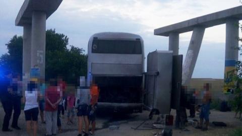 На трассе Киев-Одесса загорелся экскурсионный автобус с детьми