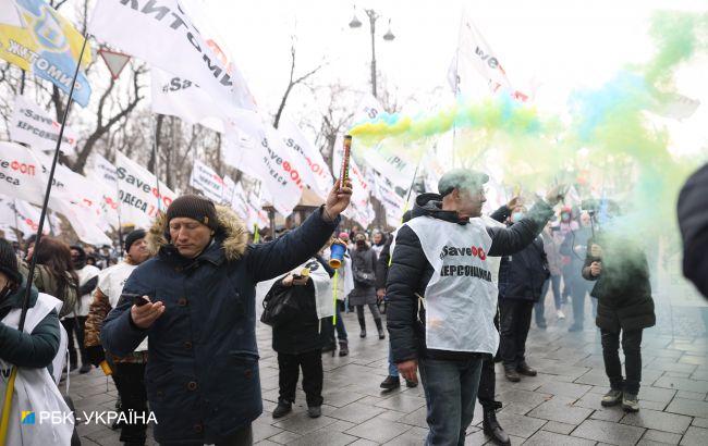 Протест SaveФОП в Киеве: перекрыта одна из центральных улиц