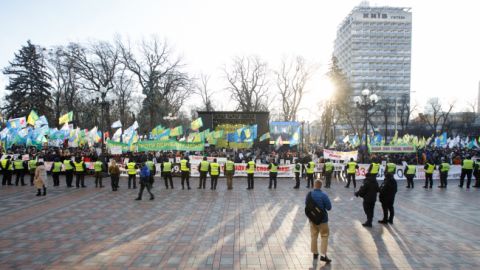 Полиция в Киеве продолжает работать в усиленном режиме