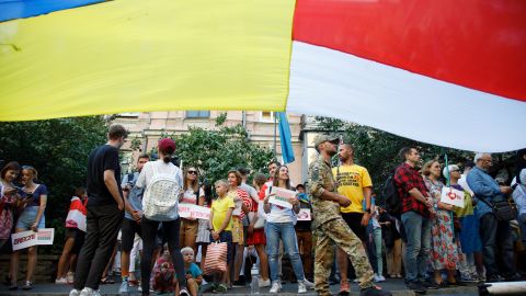 У Києві пройшла акція солідарності з білорусами