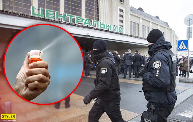 В Киеве на вокзале женщина подралась с полицейскими: детали