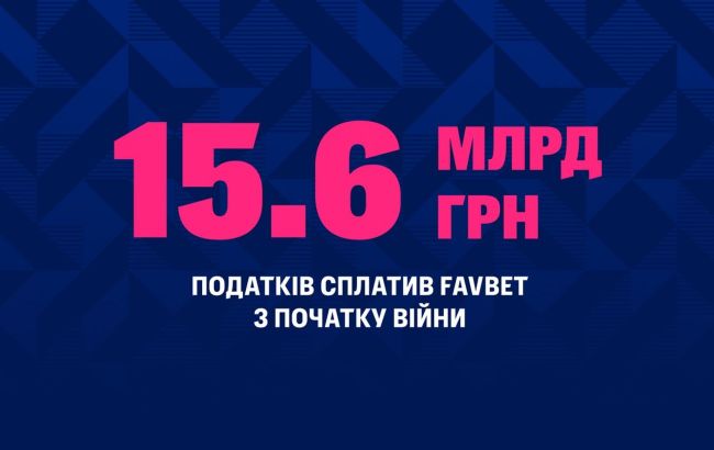 FAVBET с начала полномасштабной войны уплатила в бюджет 15,6 млрд грн