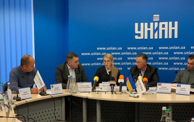 Тимошенко: мы не дадим власти Порошенко разрушить отрасль автоперевозок
