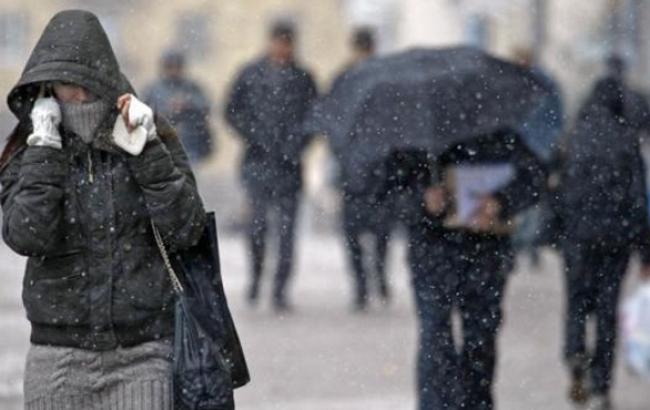 Погода на сегодня: на большей части Украины мокрый снег с дождем, температура от -3 до +11