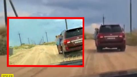 В Кирилловке водитель внедорожника устроил опасное развлечение с детьми (видео)