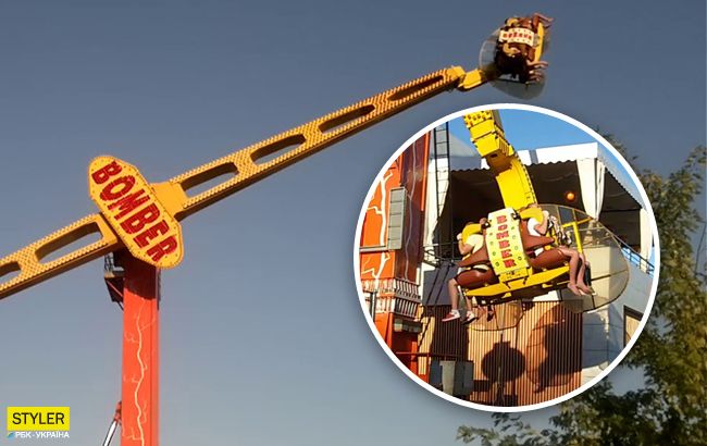 В Одессе аттракцион парка развлечений развалился в воздухе: видео инцидента