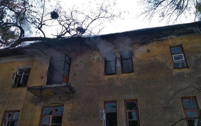 В Киеве горело здание на Печерске