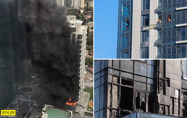 В центре Киева вспыхнула элитная новостройка