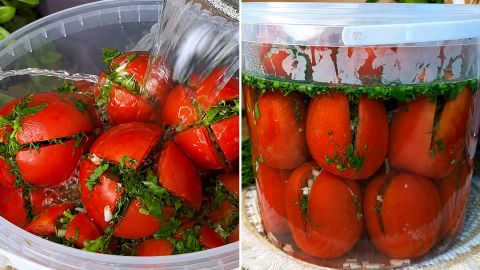 Быстрые маринованные помидоры, от которых невозможно оторваться: настоящий взрыв вкуса