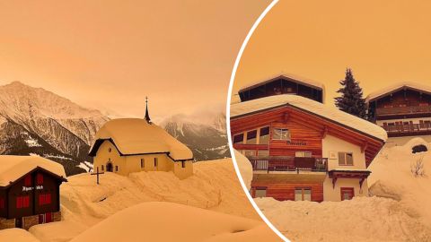 Апокалиптический пейзаж: горнолыжные курорты накрыло песком из Сахары