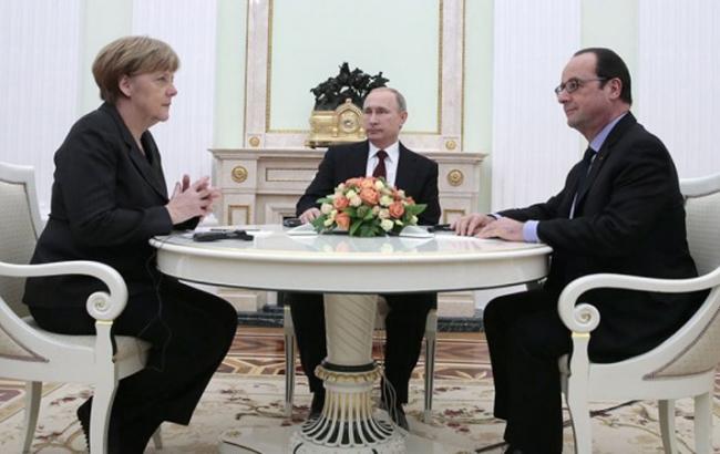 Меркель, Олланд и Путин обсудили ситуацию в Украине