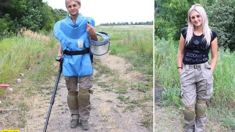 "Было страшно": молодая женщина рассказала, как освоила новую профессию и стала "чистить" родную землю от мин