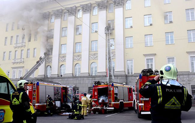 Открытый огонь в здании Минобороны РФ ликвидирован