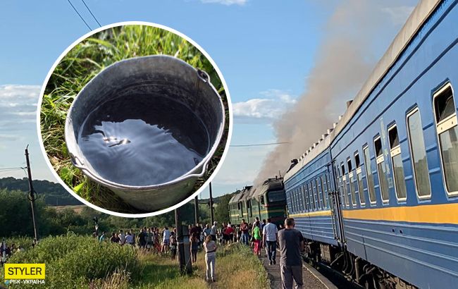 Тягали воду відрами з ставка: пасажирам довелося самотужки гасити поїзд (відео)