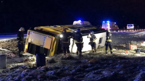 В Естонії вилетів у кювет рейсовий автобус, є постраждалі