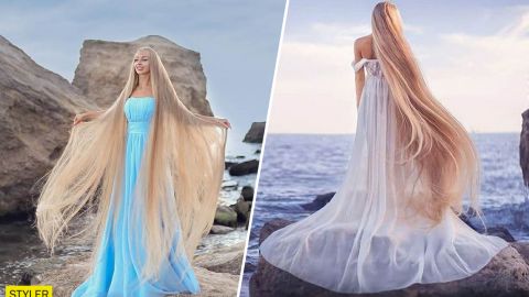 "Украинская Рапунцель" из Одессы уже 30 лет не стрижет волосы: фото красотки