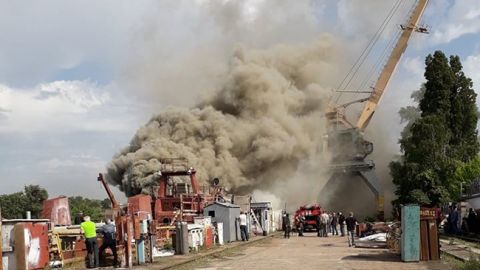 На заводе "Кузница на Рыбальском" произошел пожар
