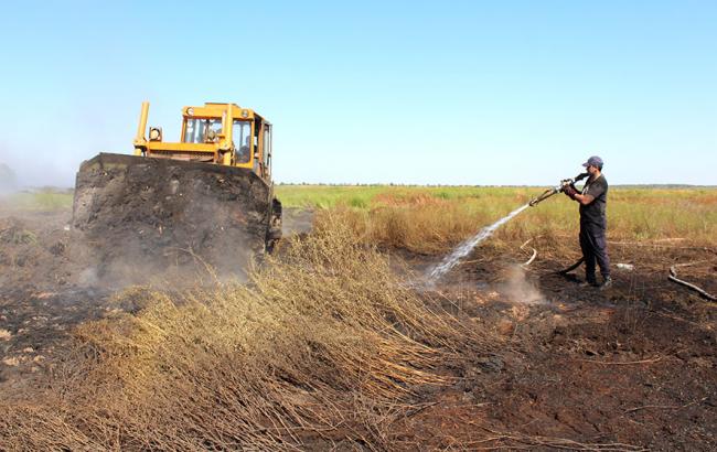 У Полтавській області ліквідували торф'яну пожежу, що тривала три доби