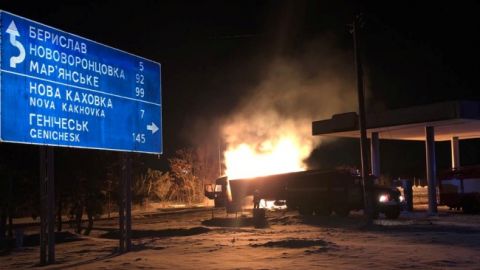 В Херсонской области произошел пожар на АЗС