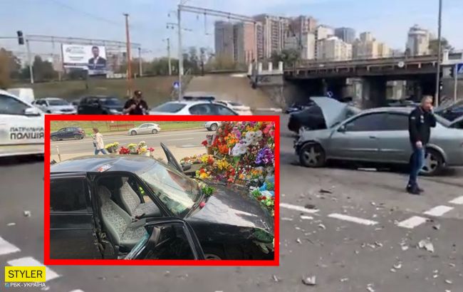 ДТП в Киеве возле Байкового кладбища: авто влетело в толпу цветочников (видео)