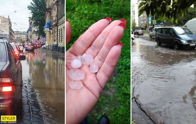 Поваленные деревья и крупный град: во Львове снова бушевала стихия