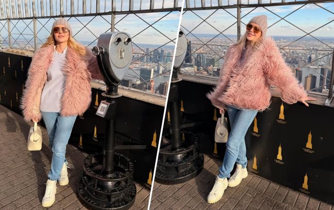 Розовая экошуба и массивные ботинки: модный "лук" Даши Трегубовой
