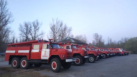 На границе Чернобыльской зоны потушили пожар