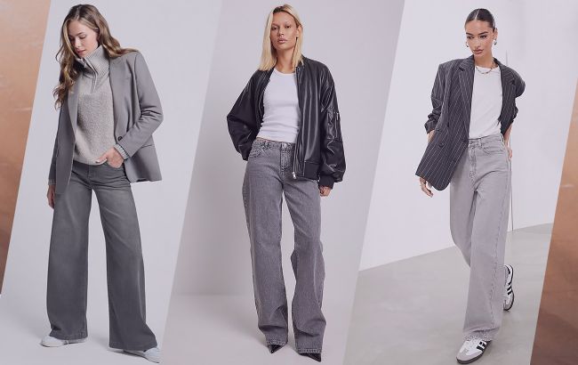 Модні образи із сірими джинсами (колаж: РБК-Україна)