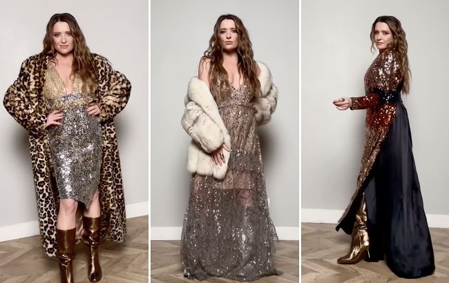 Святкові "луки" Могилевської: шуби з екохутра, блиск і розкішні деталі