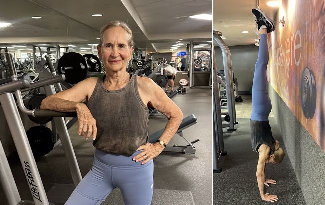 Женщина в 81 год выполняет стойку на руках и поднимает большой вес: 4 секрета ее успеха