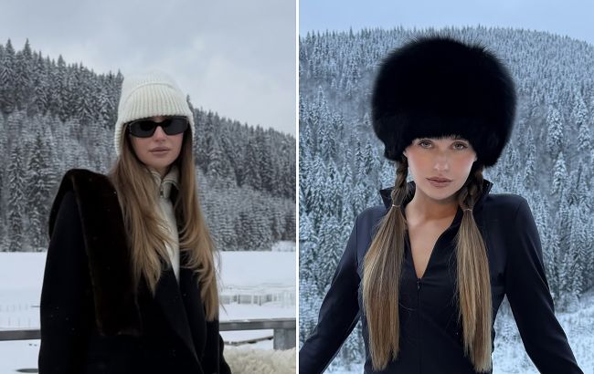 Шапка-ушанка и объемная меховая: бывшая Тищенко показала модные головные уборы