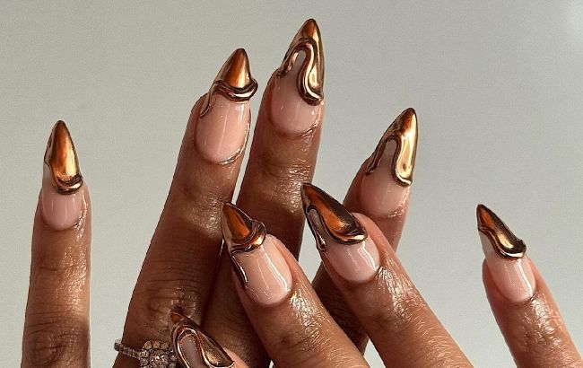 Как выглядят ногти хром: 8 идей популярного "френча" с металлическими кончиками