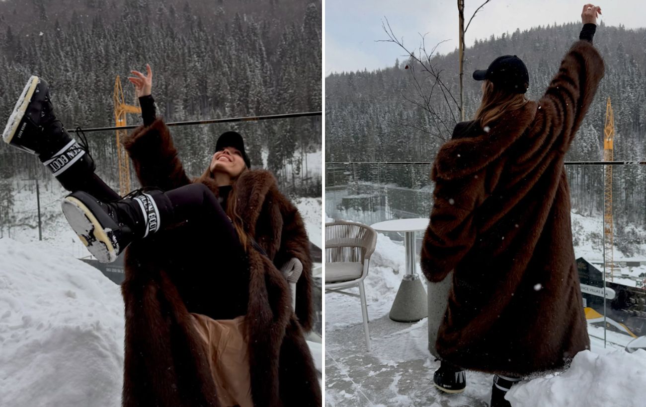 Об’ємна шуба з екохутра - головний акцент зимового образу: Світлицька задає тренди