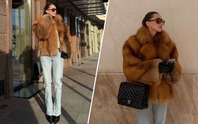 Как носить объемную шубу и выглядеть дорого: пример от бывшей Тищенко