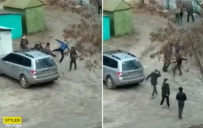 Шакалы: в Харькове толпа школьников избила мужчину (видео)