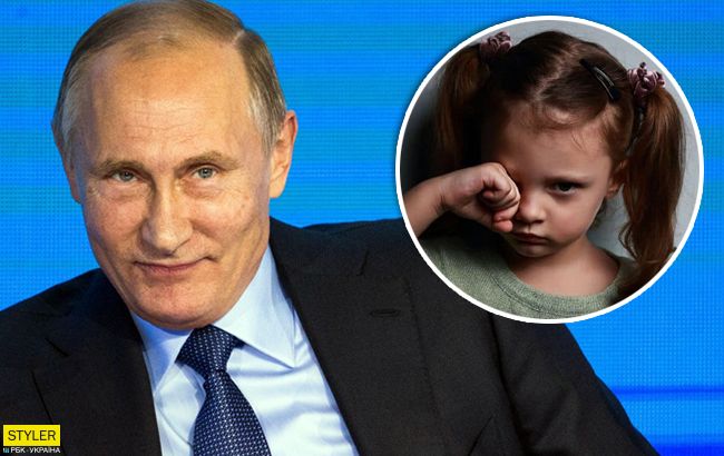 Ребенок человека чует: Путин довел маленькую девочку до слез. Видео